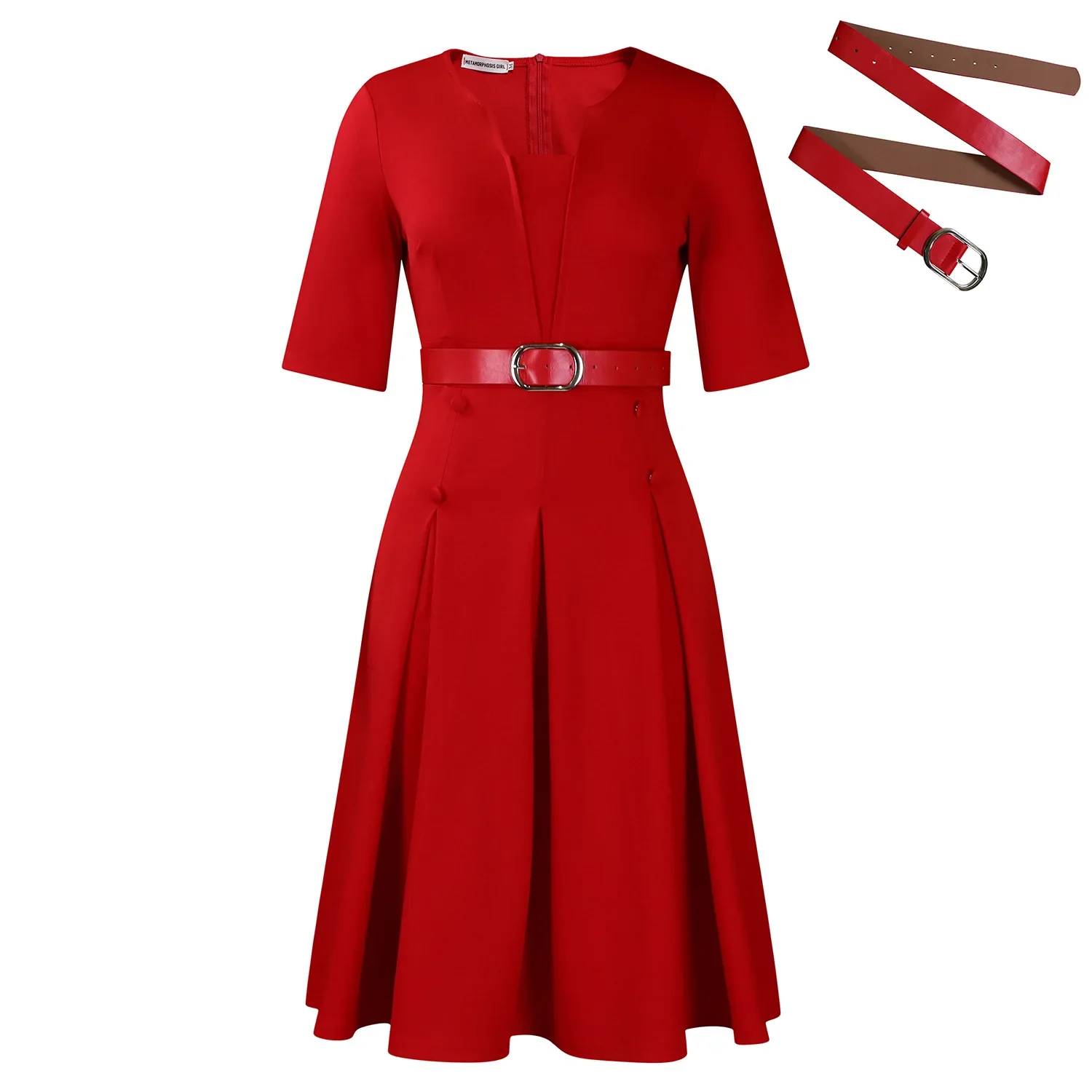 Plus-Size Autumn Midi Dress - SCFUDI