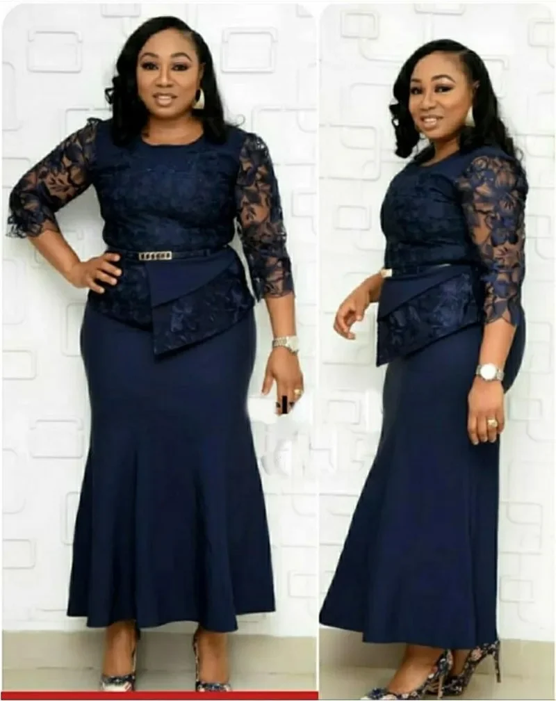 Plus Size Lace Patchwork Maxi Dress - SCFUDI