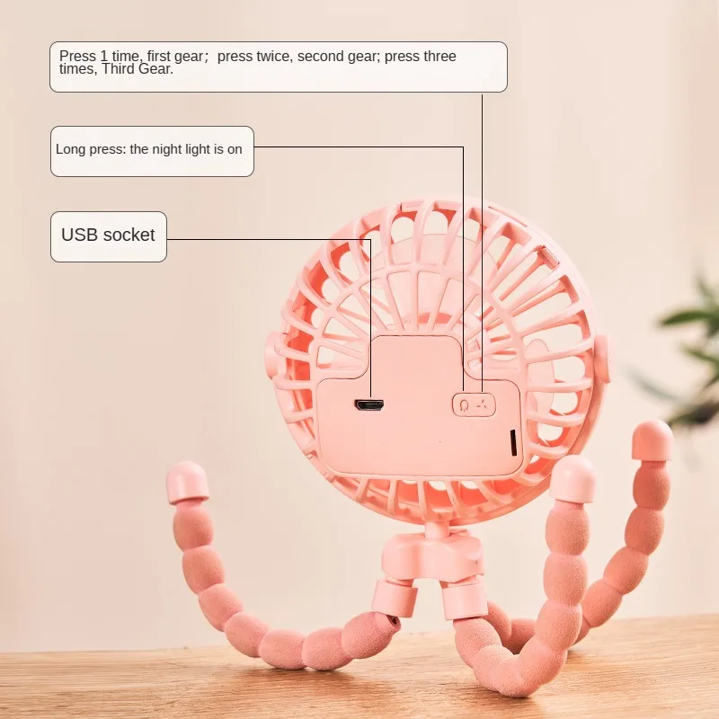 USB Rechargeable Clip On Baby Stroller Fan - SCFUDI