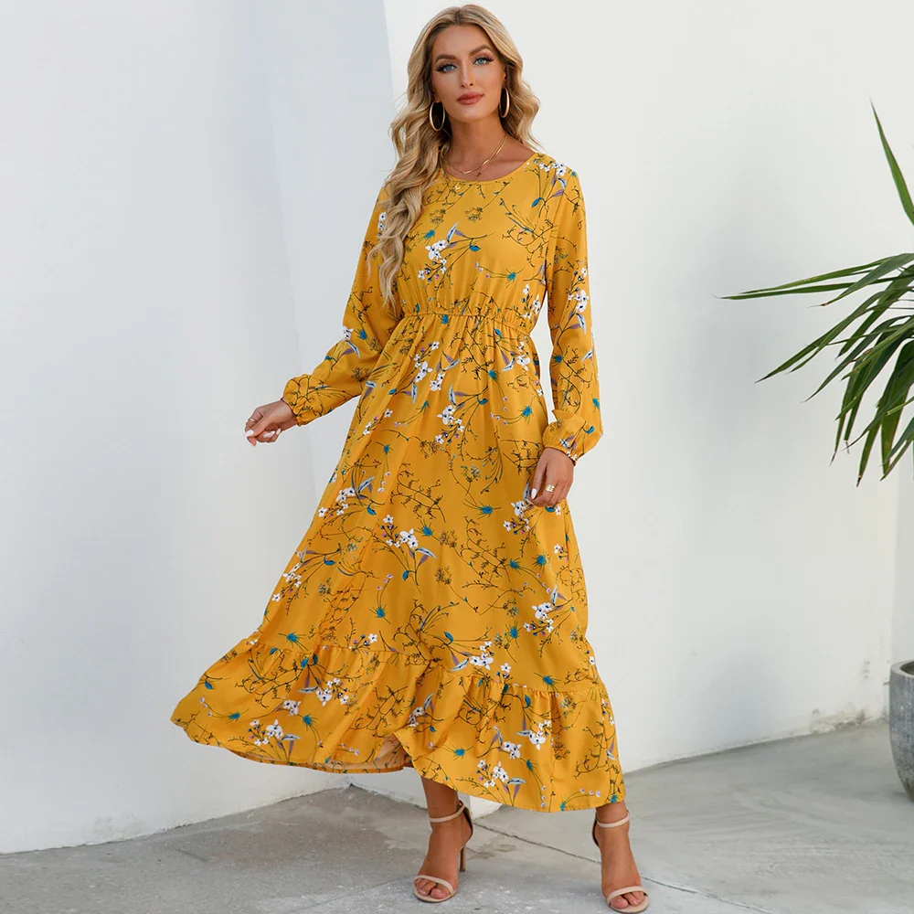 Floral Bohemian Chiffon Maxi Dress - SCFUDI