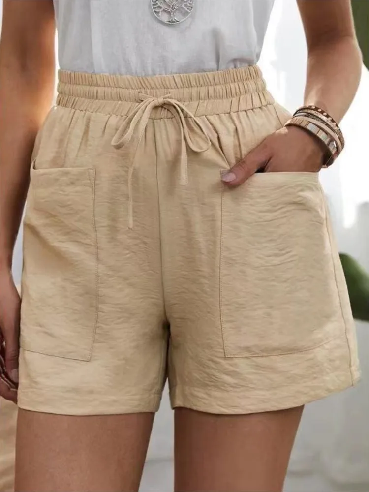 Women Linen Summer Sweatshorts - SCFUDI