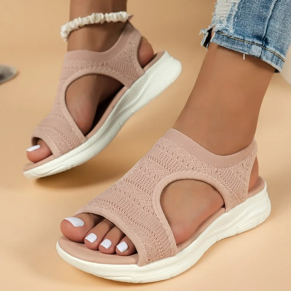 Mesh Platform Wedge Sandals - SCFUDI