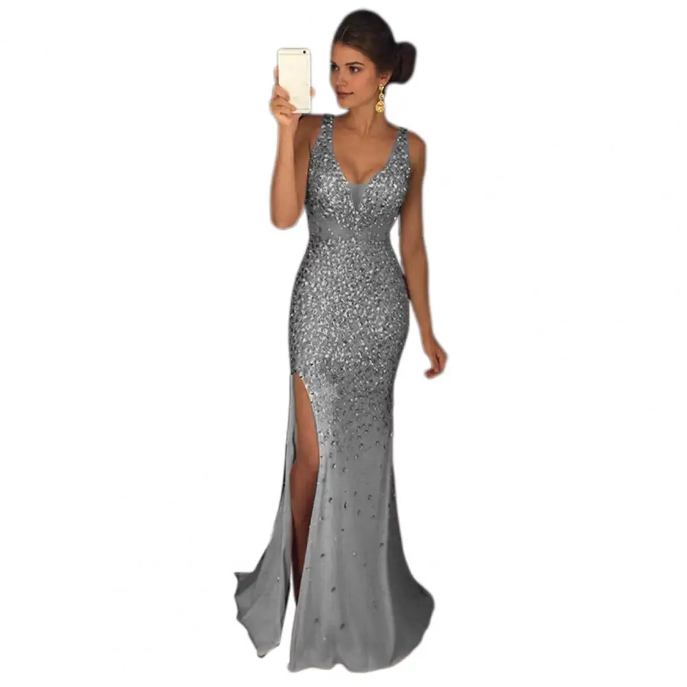 Sequin Mesh Evening Party Dress - SCFUDI