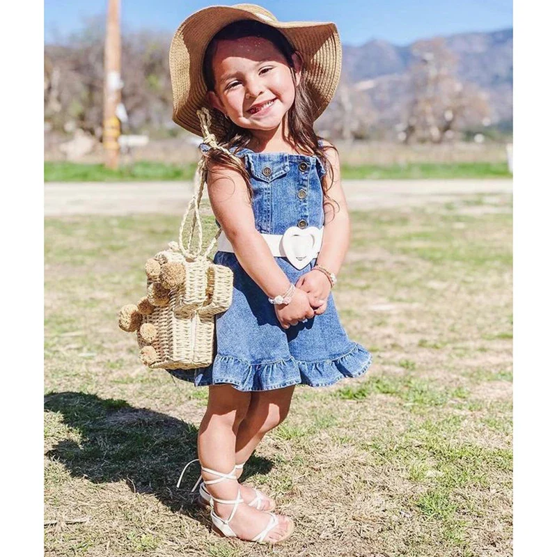 Sleeveless Denim Toddler Dress - SCFUDI