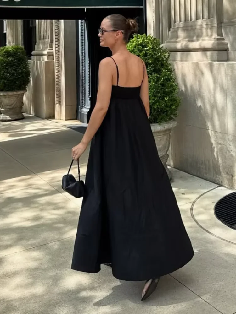 Black Backless Long Dress - SCFUDI