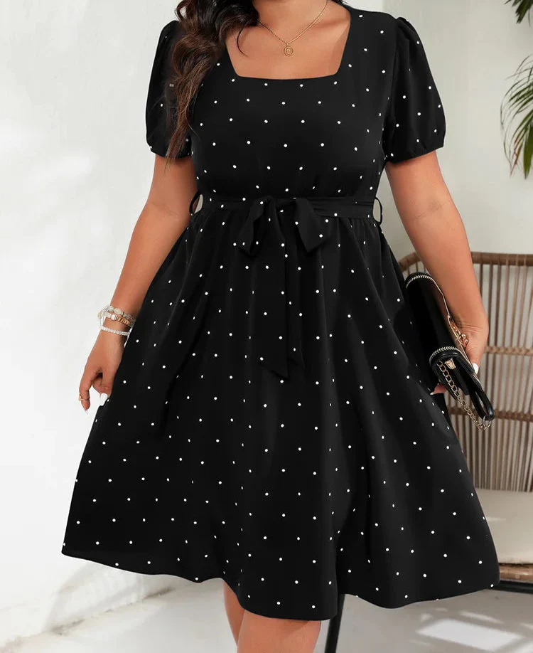 Plus Size Polka Dot Dress - SCFUDI