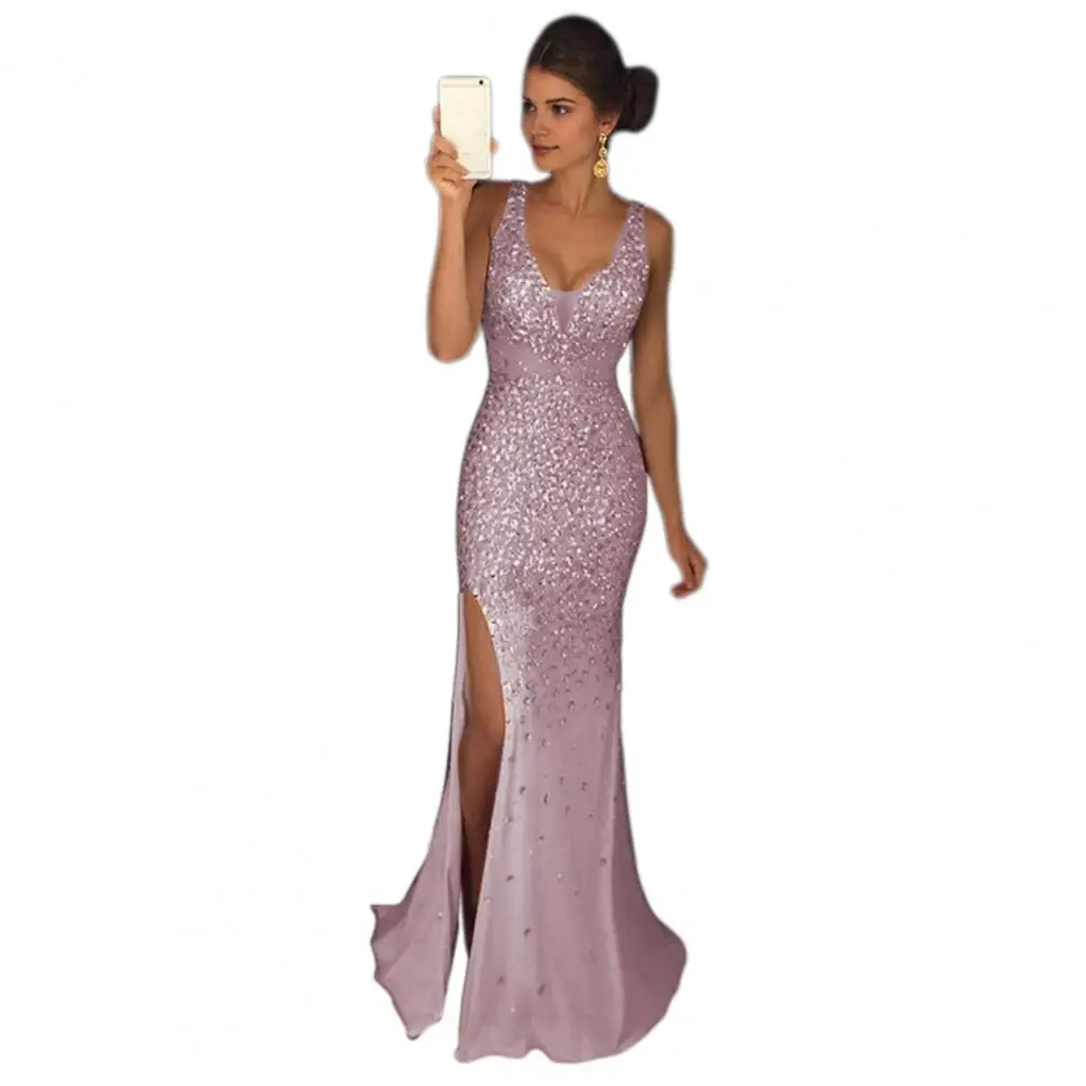 Sequin Mesh Evening Party Dress - SCFUDI
