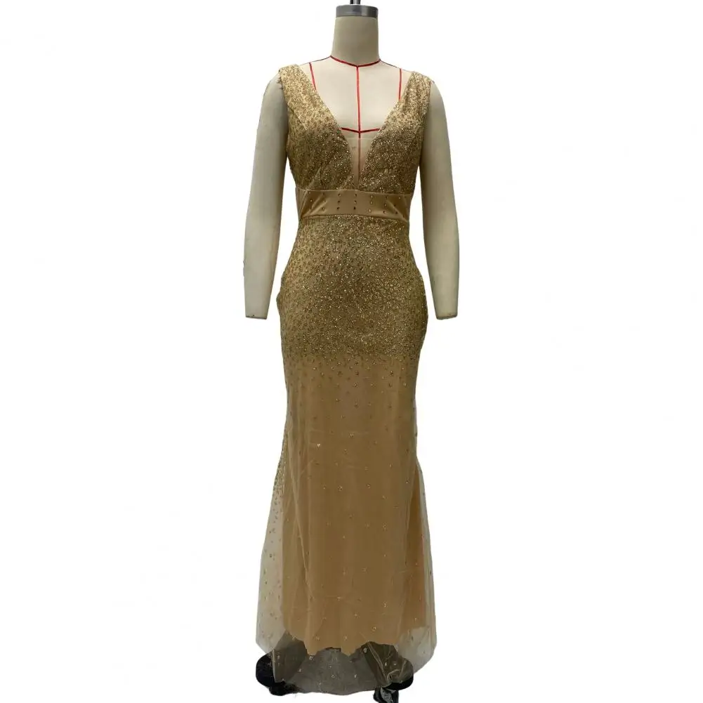 Sequin Mesh Evening Party Dress - SCFUDI