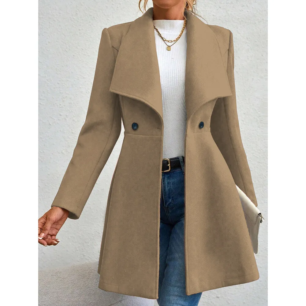 Women's Winter Lapel Button-Up Coat - SCFUDI