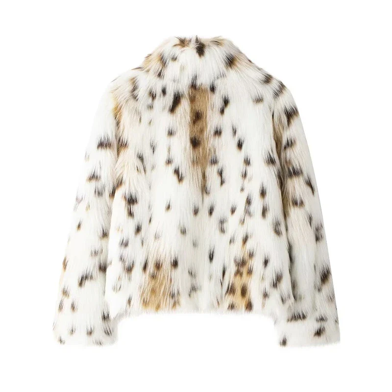 Stylish Animal-Print Fur Jacket - SCFUDI