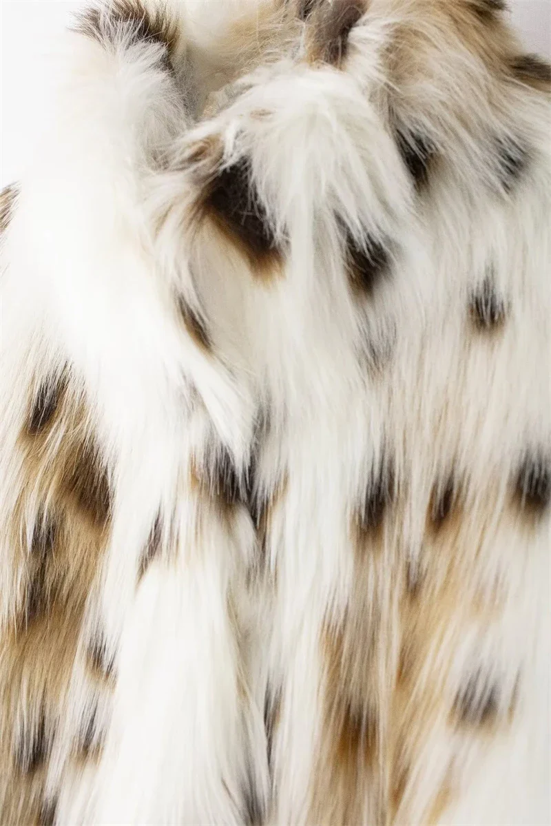 Stylish Animal-Print Fur Jacket - SCFUDI