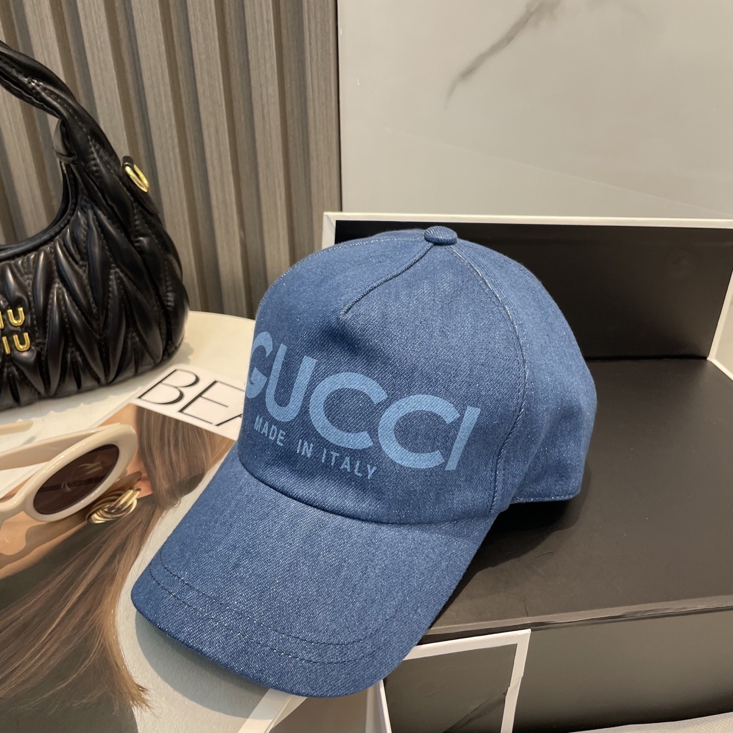 [#4936] GUCCI baseball cap peaked c ap hat