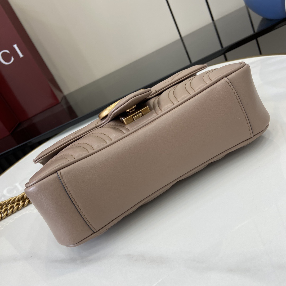Gucci Marmont series quilted mini handbag model: 446744. Size: 22*13*6cm
