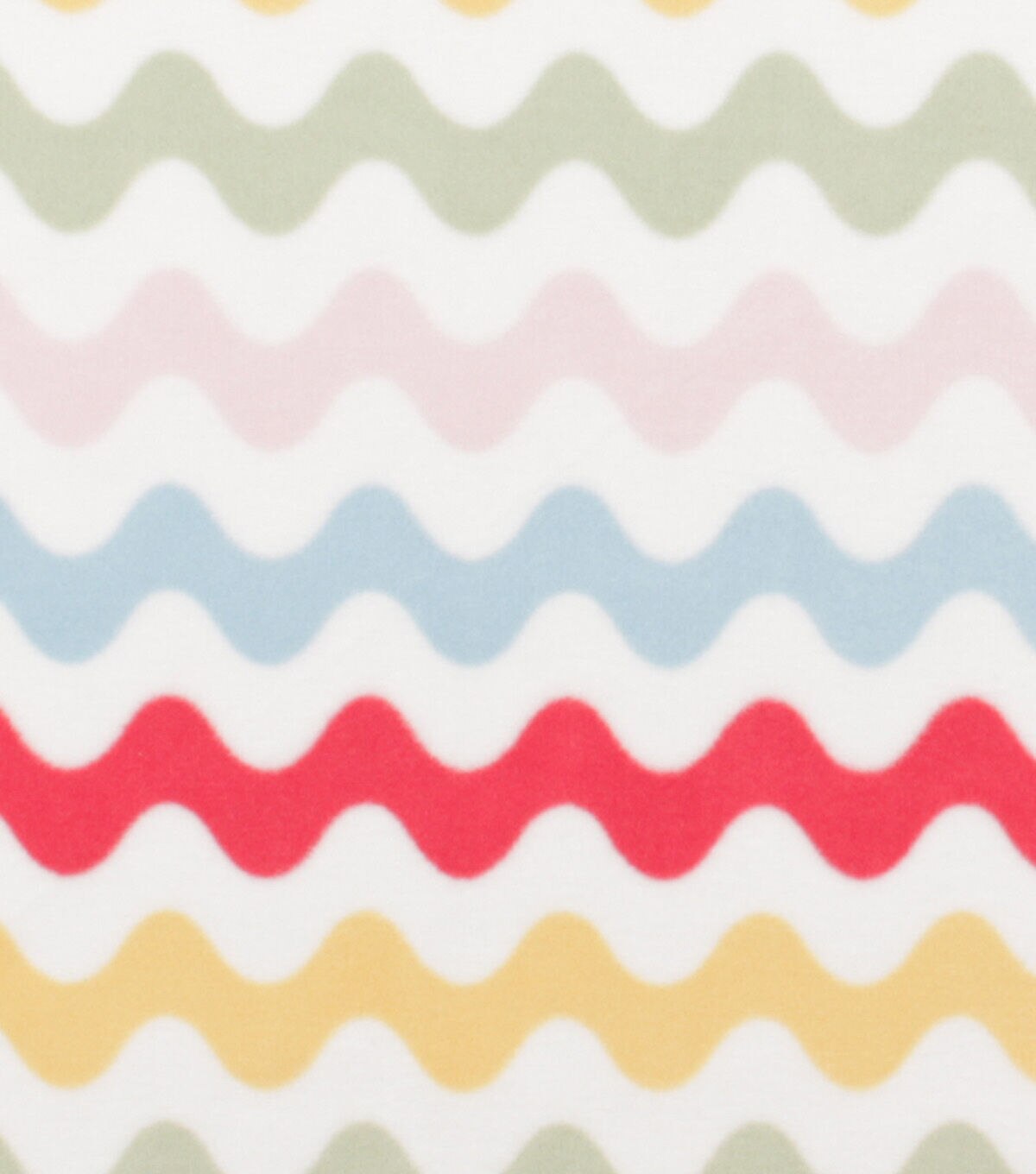 Wavy Stripe on White Anti Pill Plush Fleece Fabric