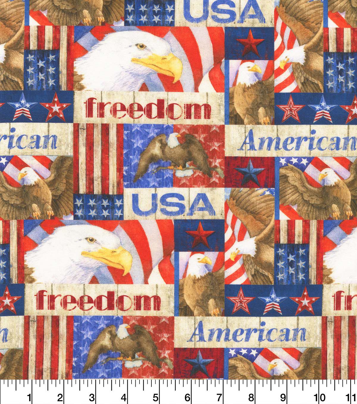 Robert Kaufman Freedom Flag Patriotic Cotton Fabric