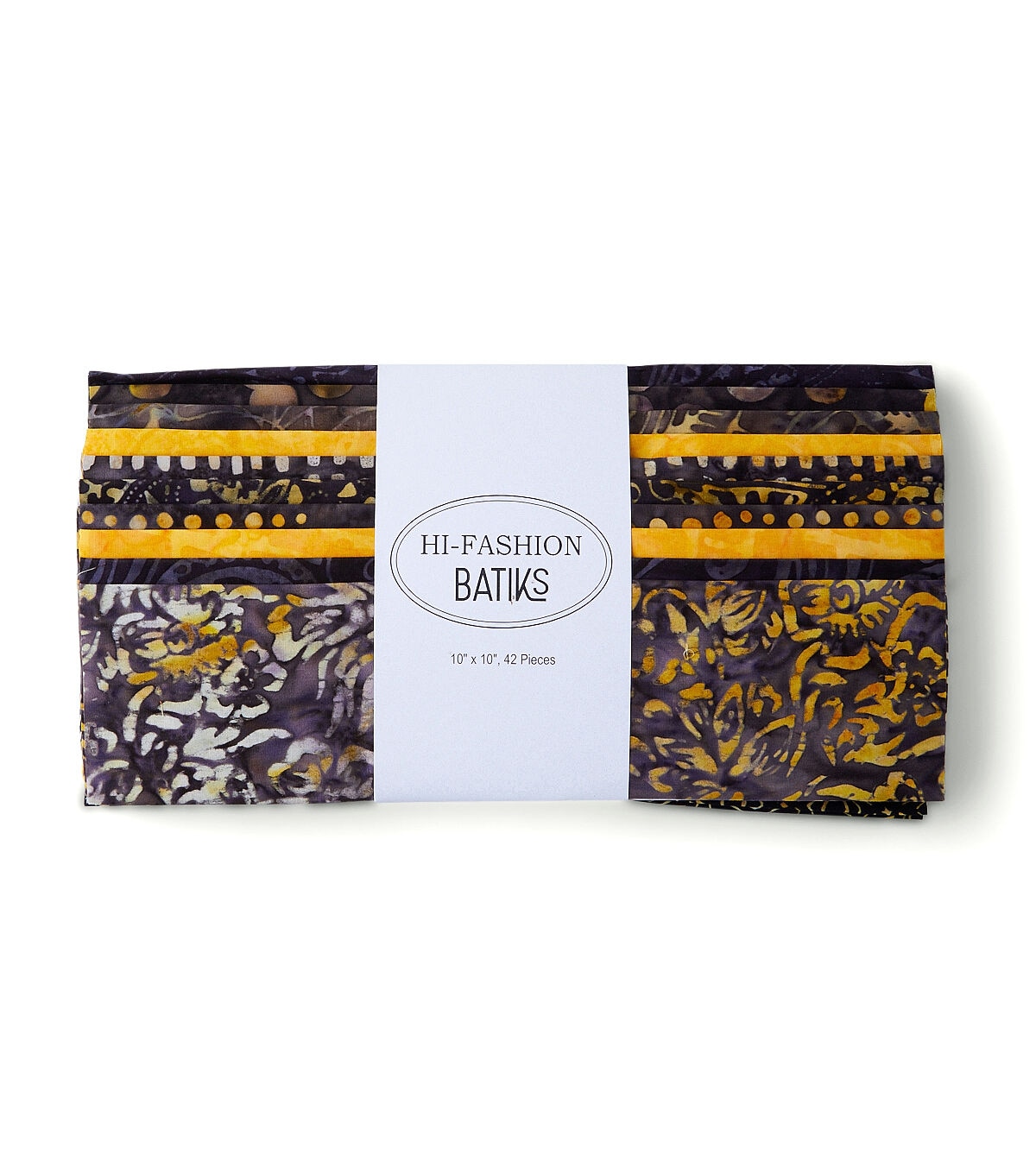 10 x 10 Hi Fashion Batik Honeybee Cotton Fabric Squares 42pc