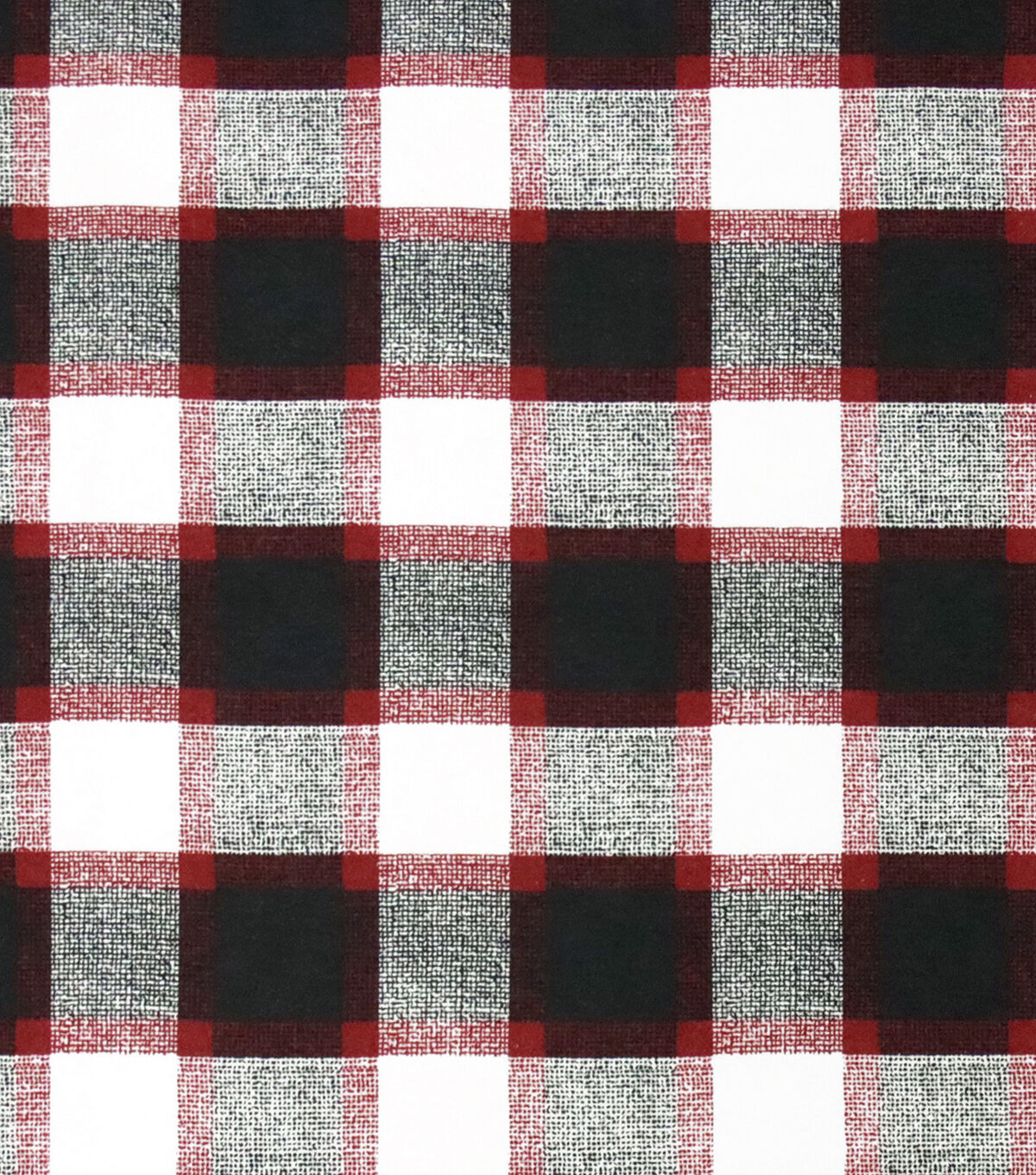 Red Black Textured Check Super Snuggle Flannel Fabric