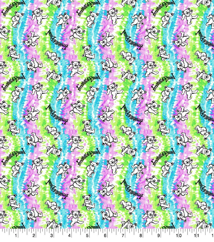 Grateful Dead Bright Tiedye Cotton Fabric
