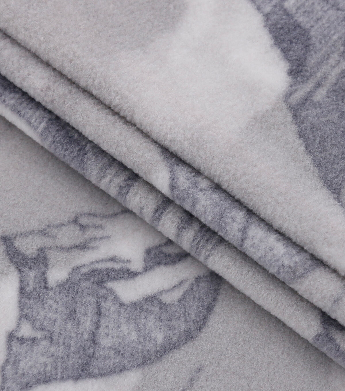 Mountains on Gray Anti Pill Fleece Fabric