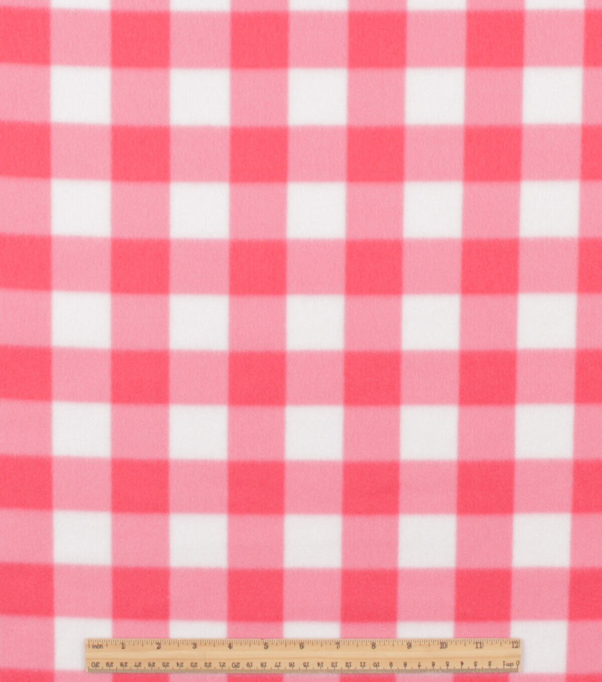 Pink Gingham Blizzard Fleece Fabric