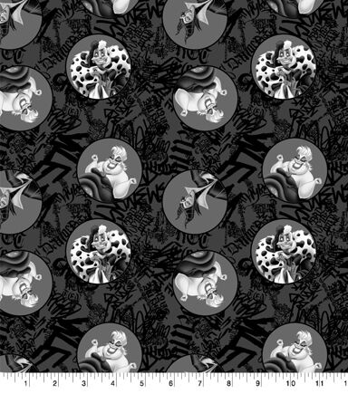 Disney Villains Total Chaos Cotton Fabric