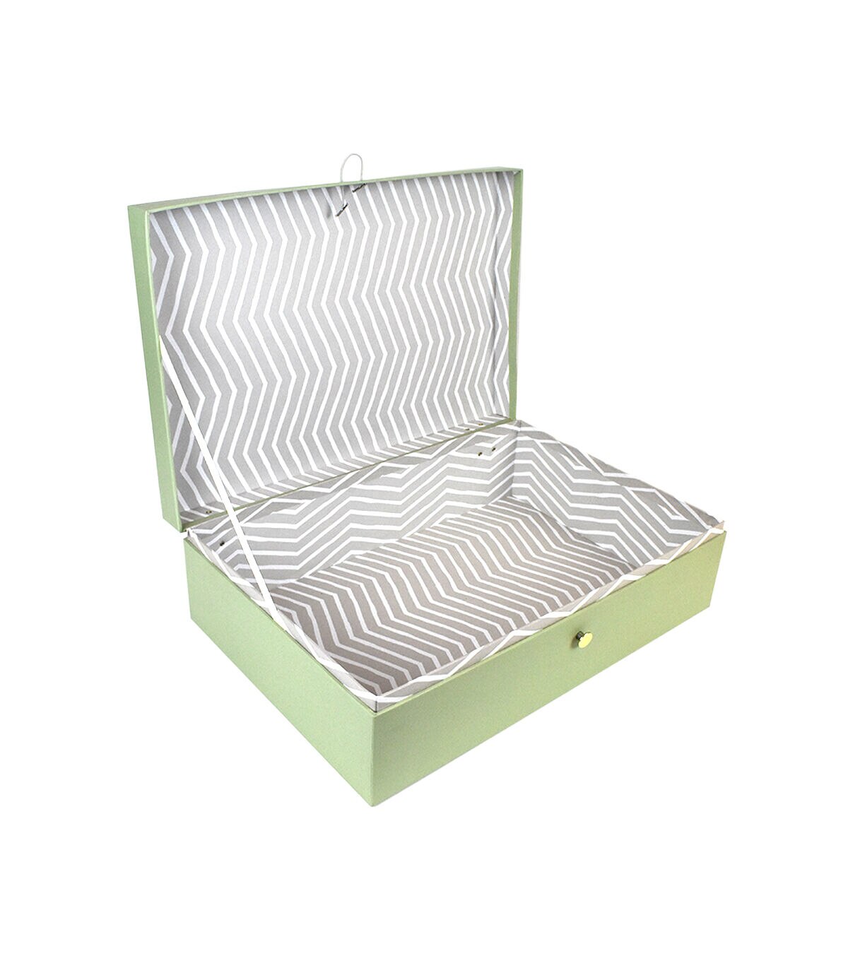 16 Green Rectangle Box With Button Closure