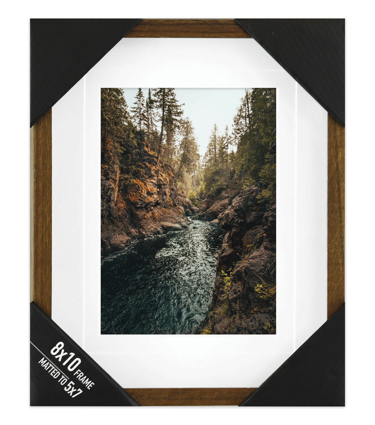 Enchante Walnut Wooden Wall Photo Frame 8inx10in Matted to 5x7