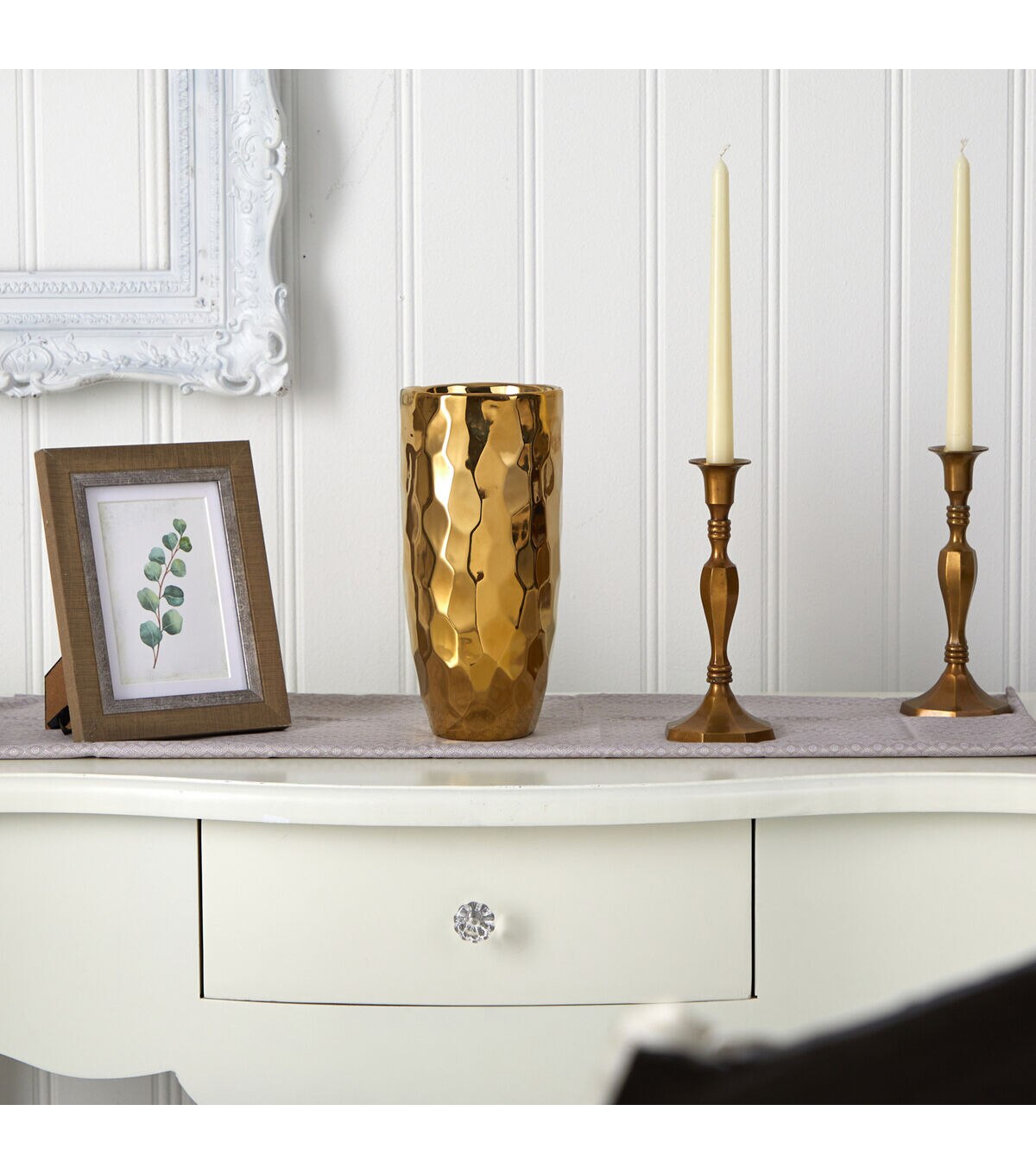 Nearly Natural 10 Designer Gold Vase