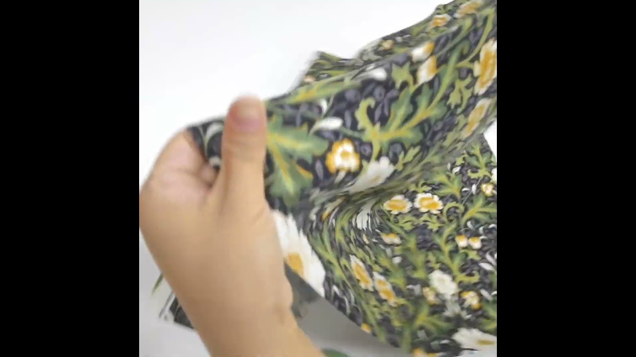 Green & White Symmetric Floral Luxe Flannel Fabric