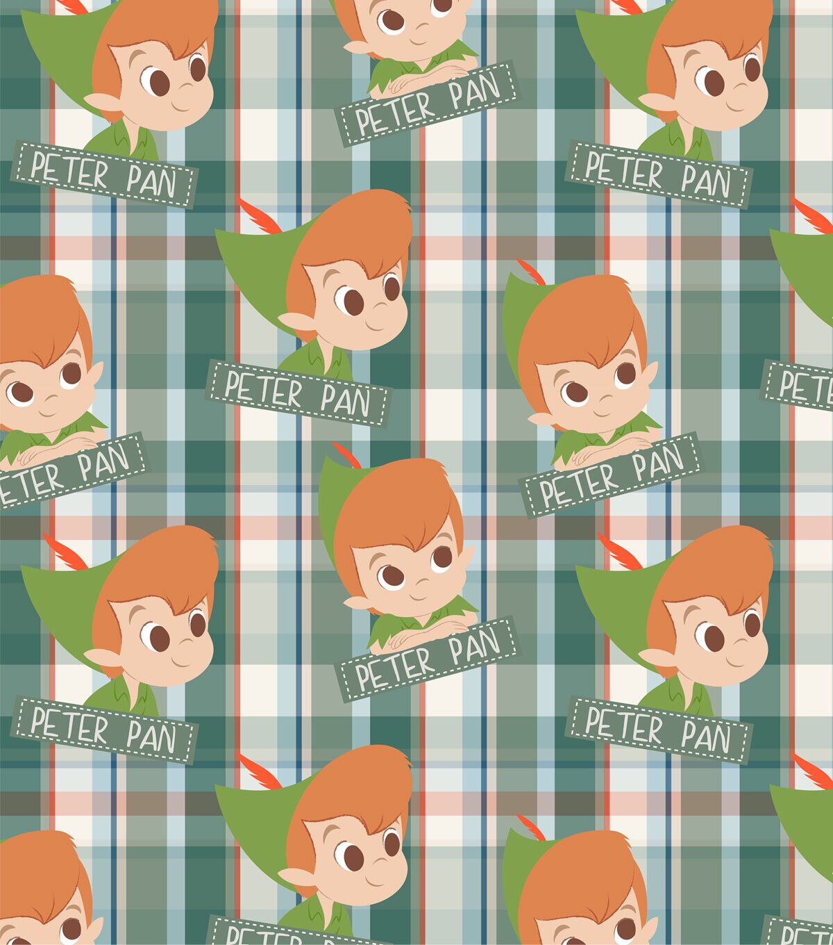 Peter Pan Plaid Disney Microfleece Fabric