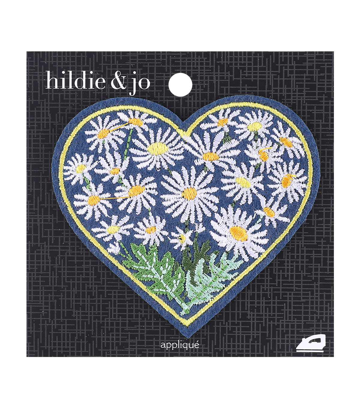 3 Daisies on Heart Iron On Patch by hildie & jo