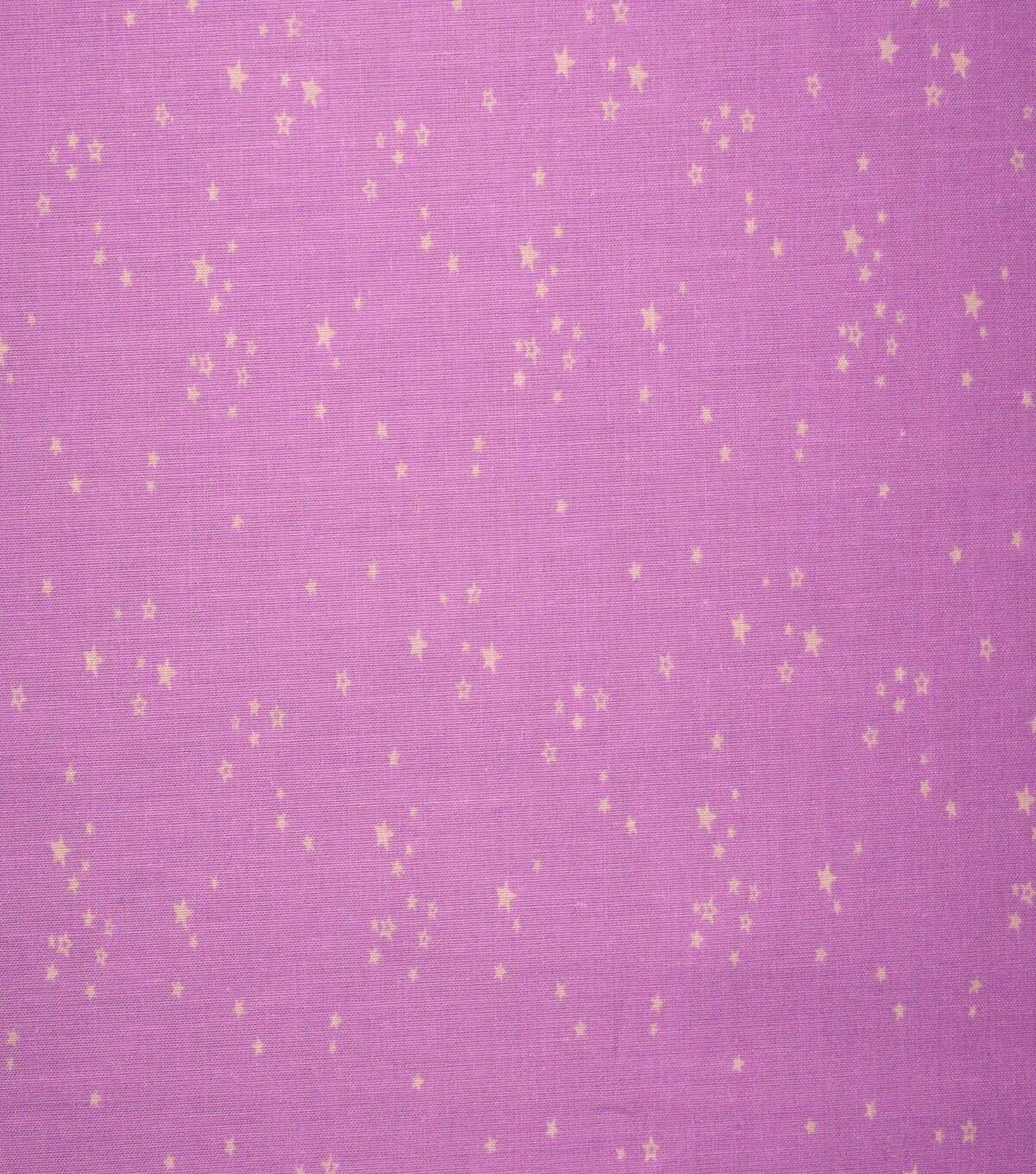 Scattered Stars on Pink Cotton Fabric by Quilter's Showcase