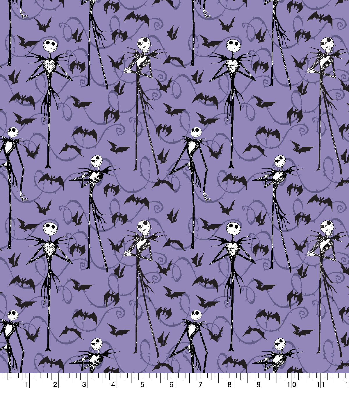 Disney Jack & Bats on Thorn Nightmare Before Christmas Cotton Fabric