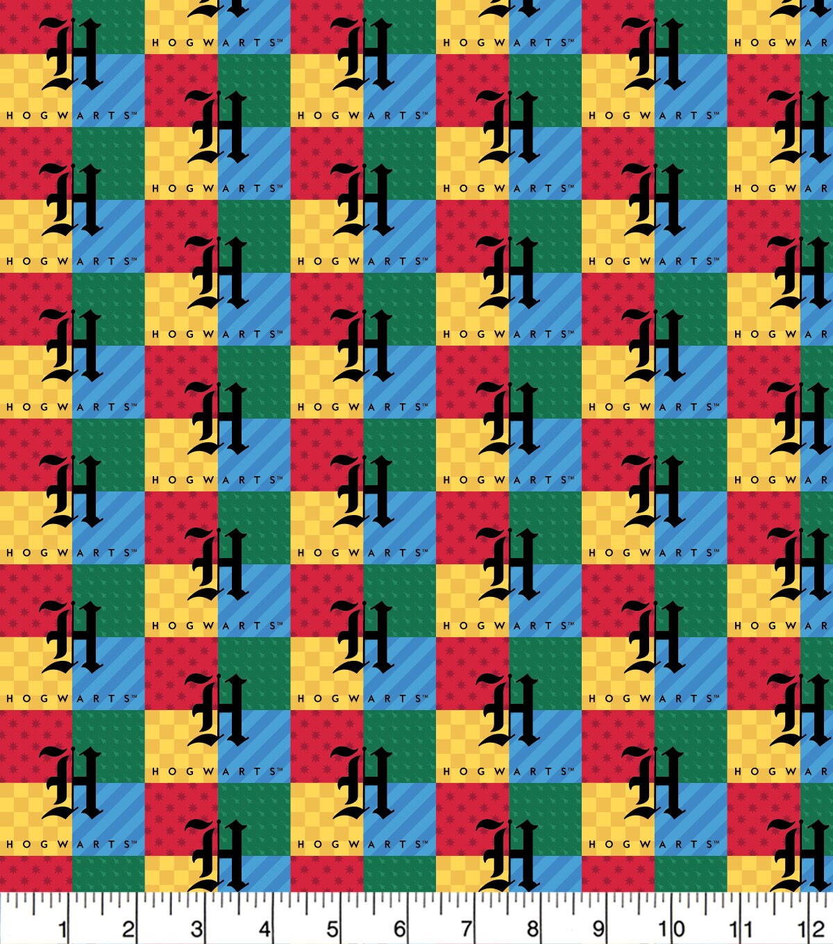 Harry Potter Hogwarts Checked Cotton Fabric