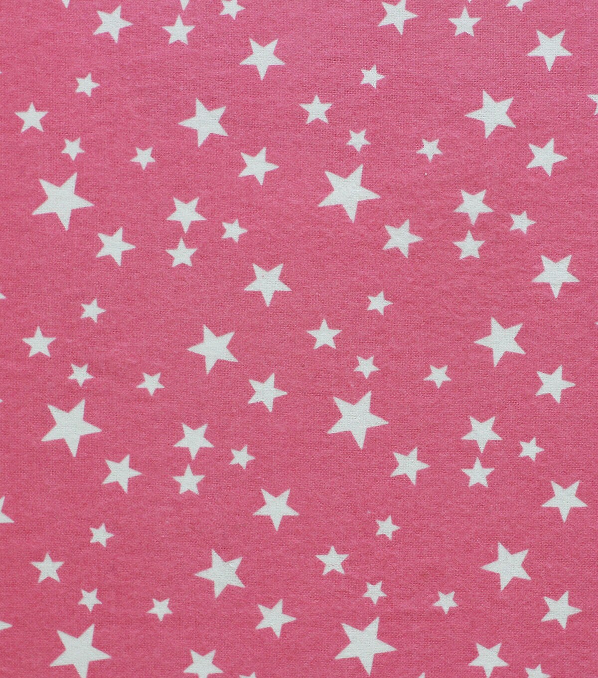 Glow in the Dark Stars on Pink Flannel Fabric