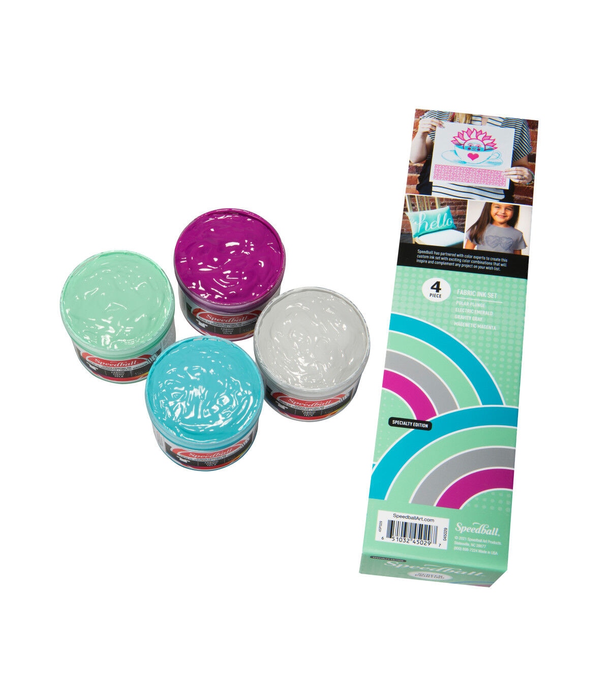 Speedball 4ct Energy Fabric Screen Printing Ink Starter Set