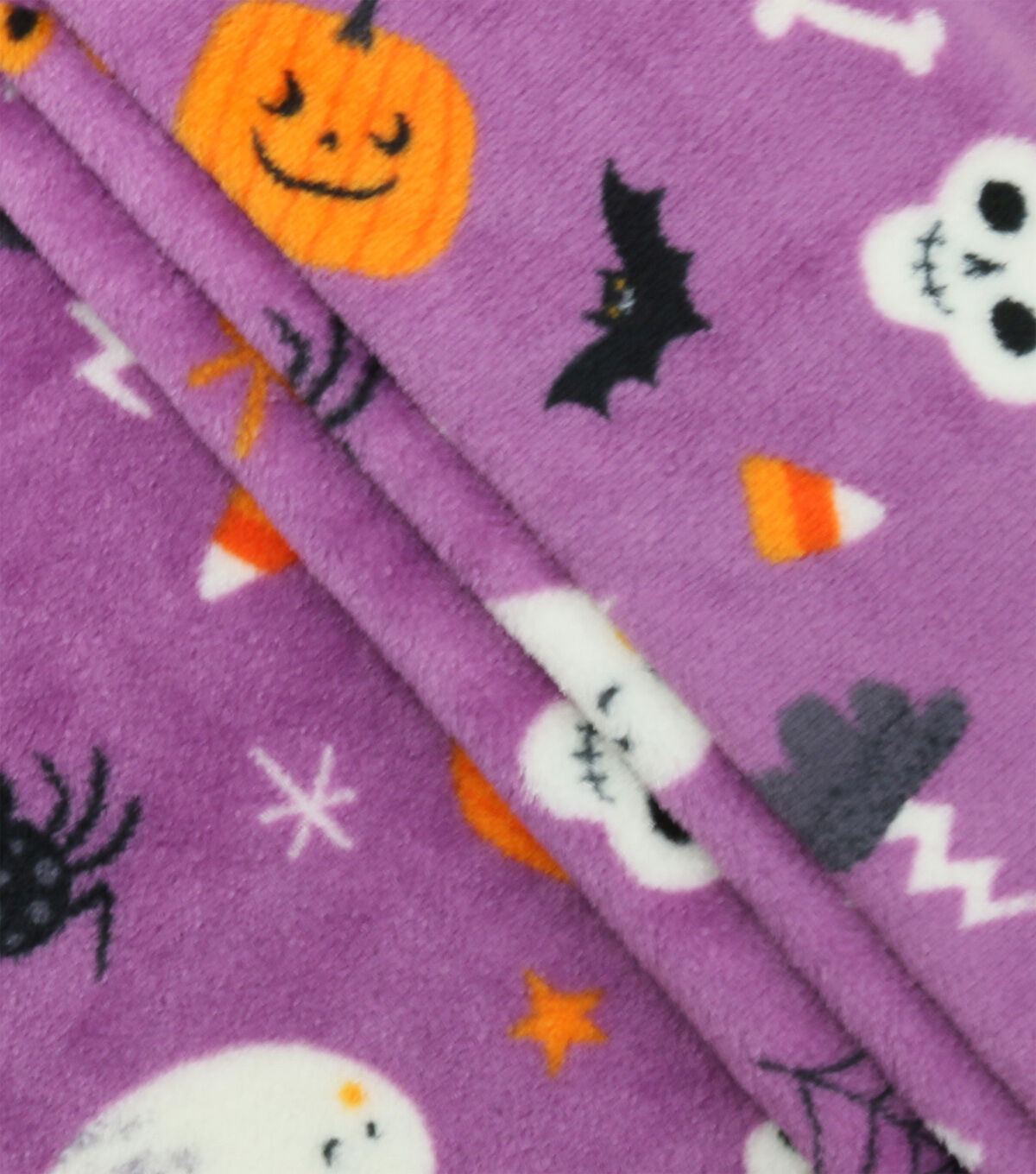 POP! Halloween Icons On Purple Sew Lush Fleece Fabric