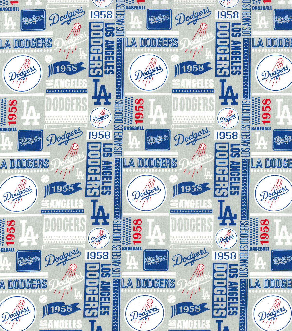Fabric Traditions MLB Cotton Fabric LA Dodgers Block