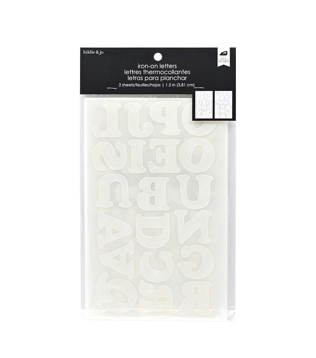 1.5 White Iron On Letters 2 Sheets by hildie & jo