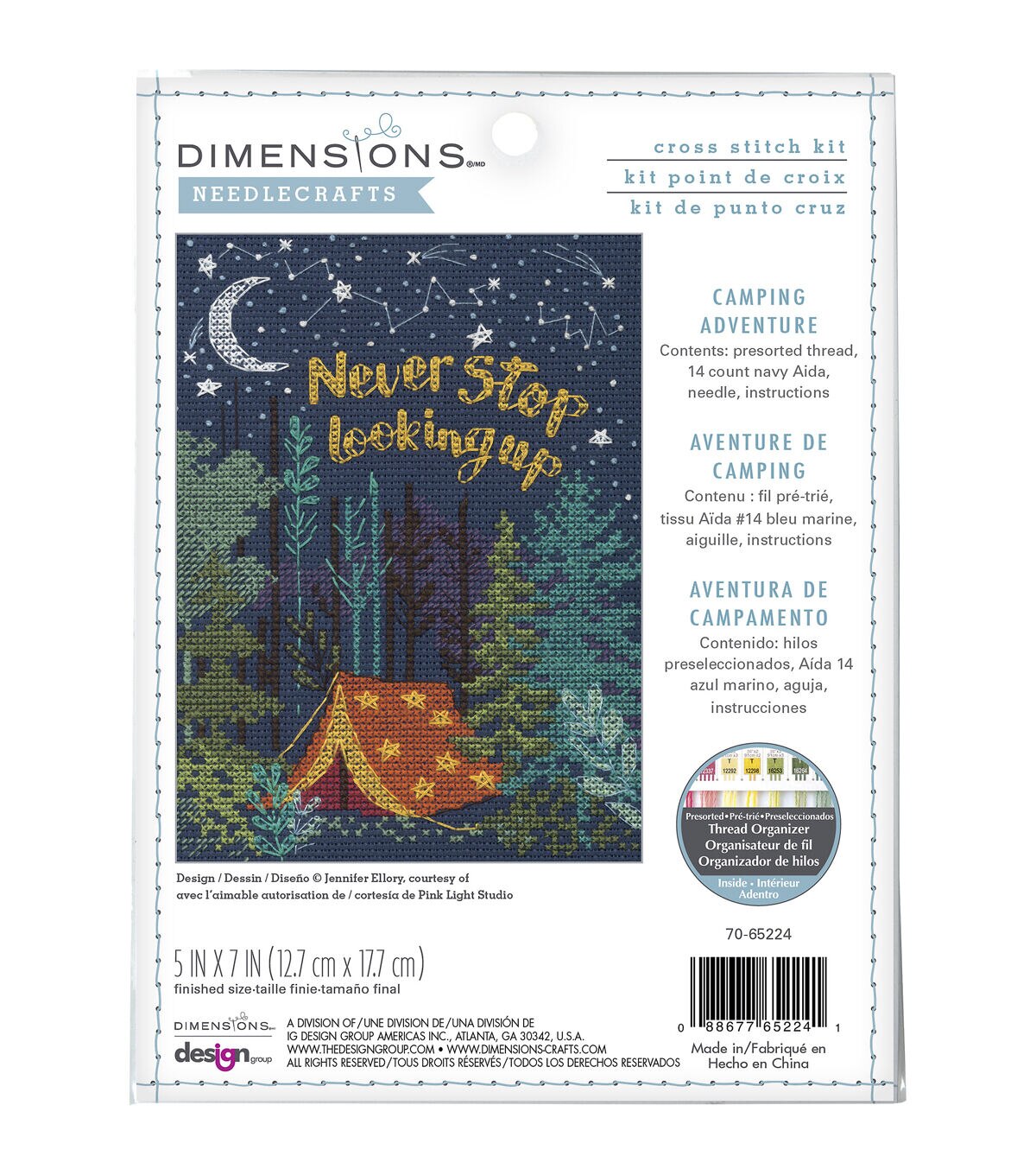 Dimensions 5 x 7 Camping Adventure Counted Cross Stitch Kit