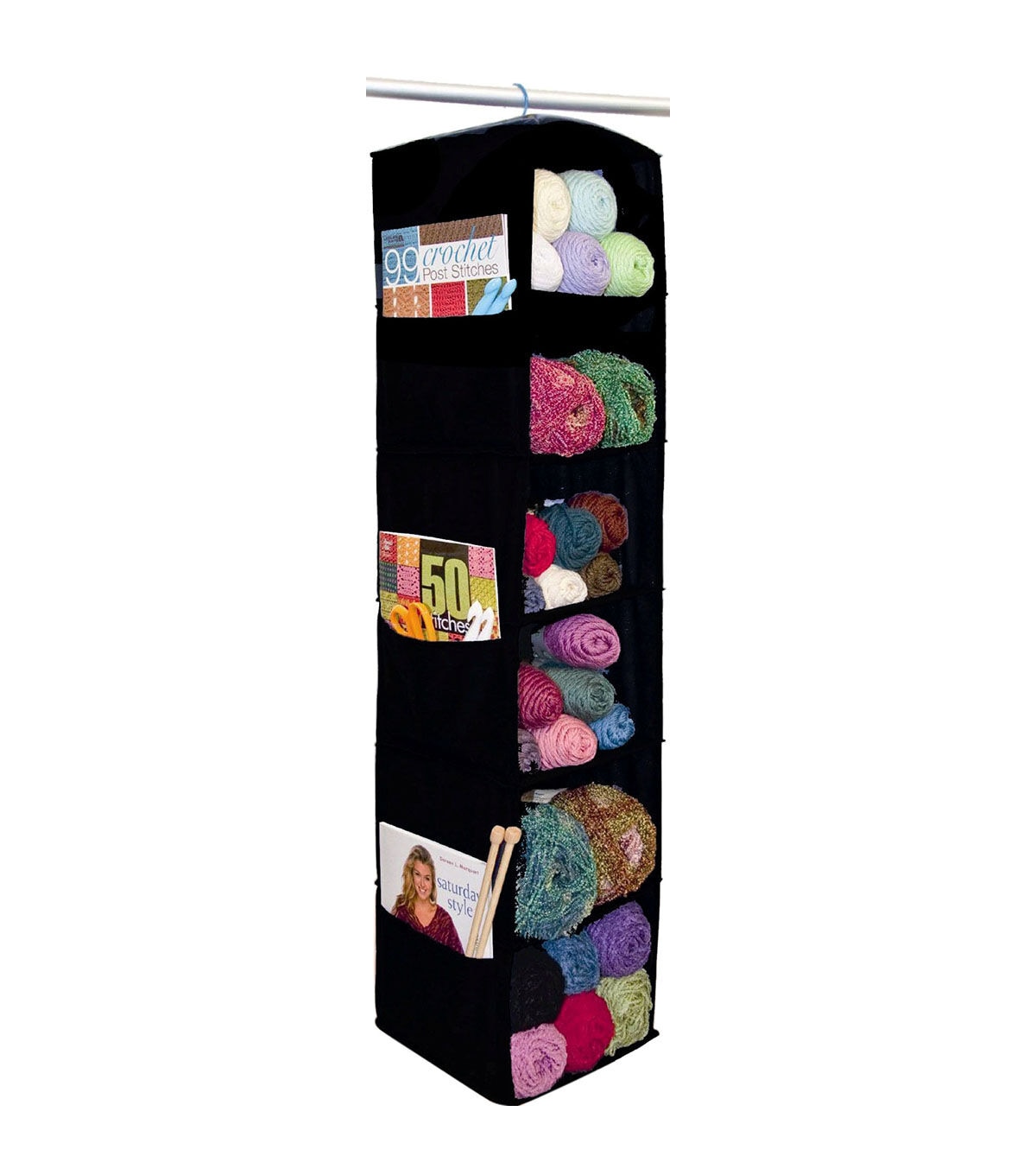 Yarn & Craft Organizer 6 Shelf 48X11X11 Black