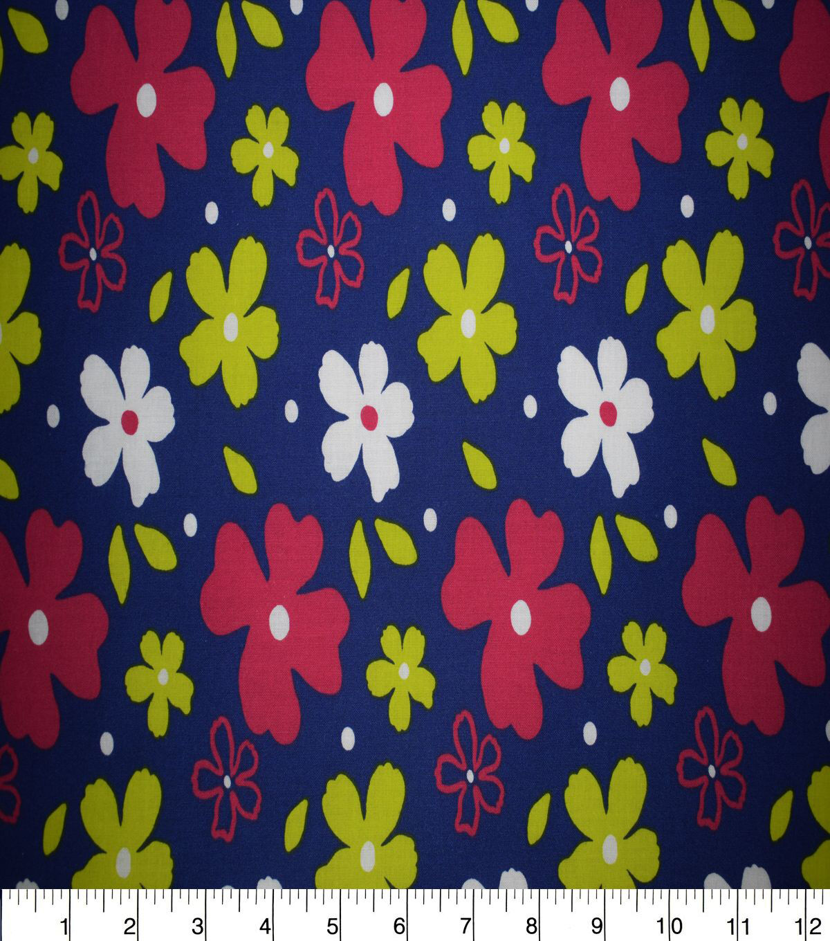 Large Floral on Blue Quilt Cotton Fabric by Quilter's Showcase