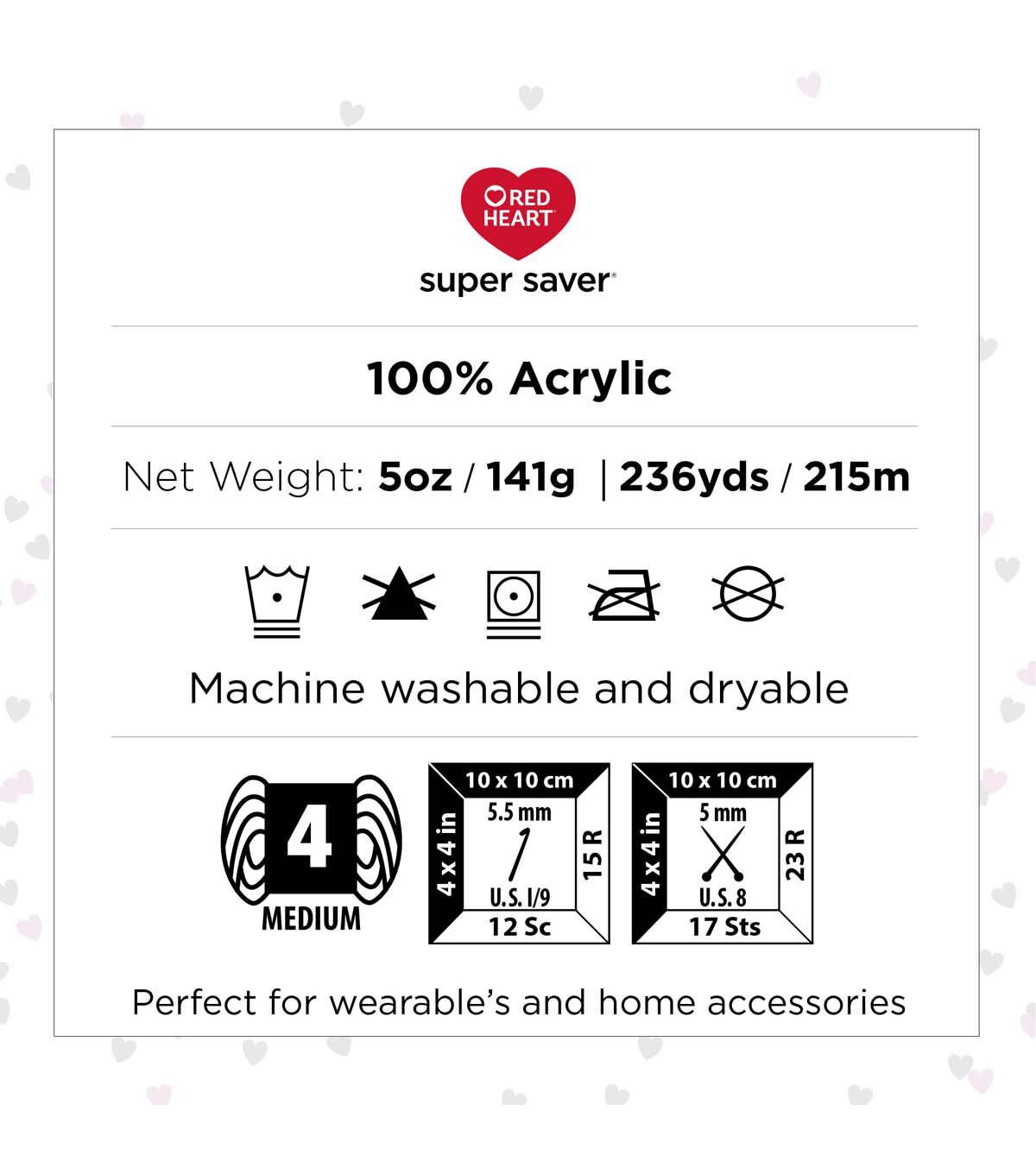 Red Heart Super Saver Fair Isle 236yds Worsted Acrylic Yarn