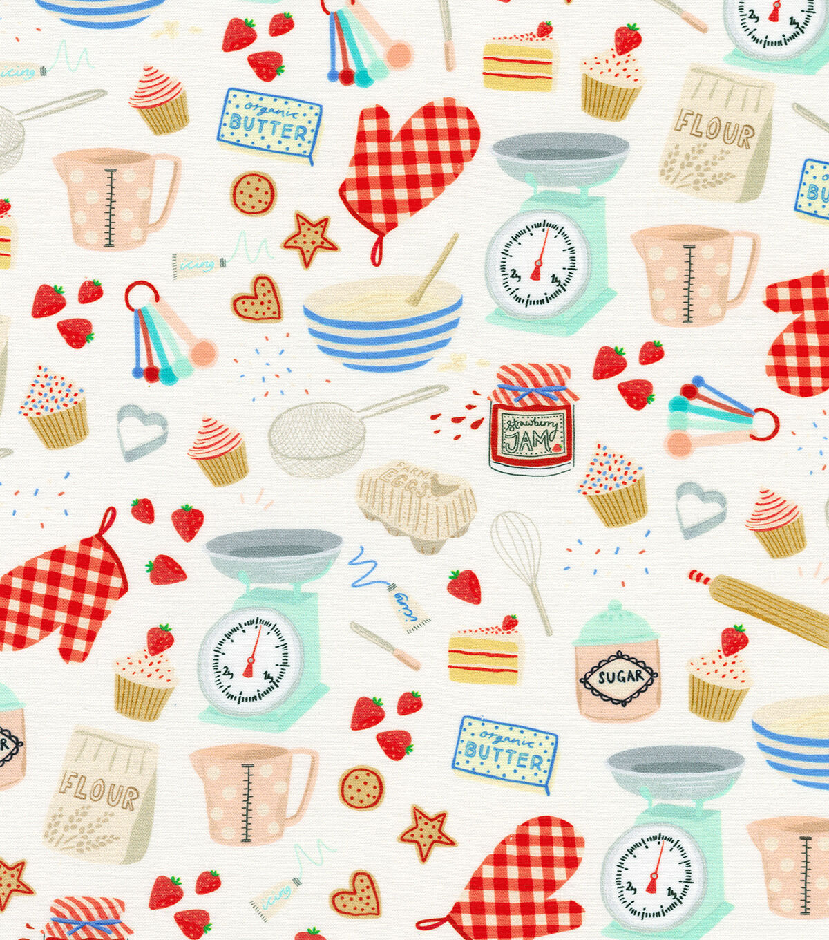 Robert Kaufman Bakers Kitchen on Beige Novelty Cotton Fabric