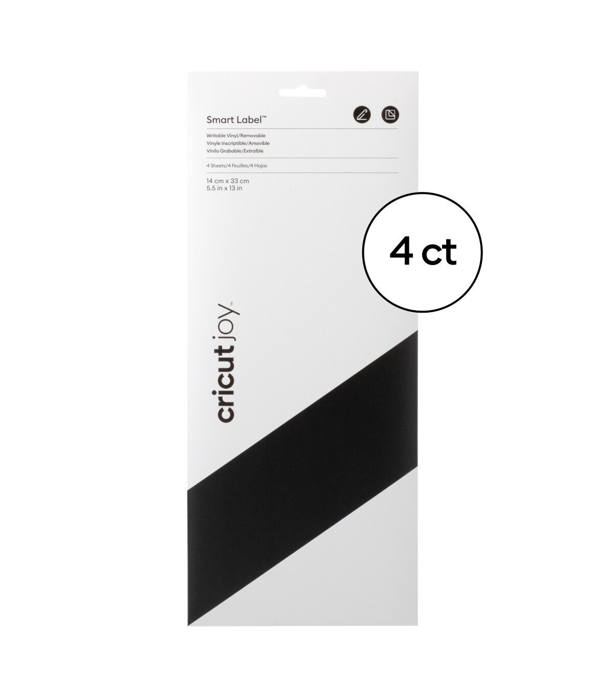 Cricut Joy 5.5 x 13 Black Removable Writable Vinyl Sheets 4ct