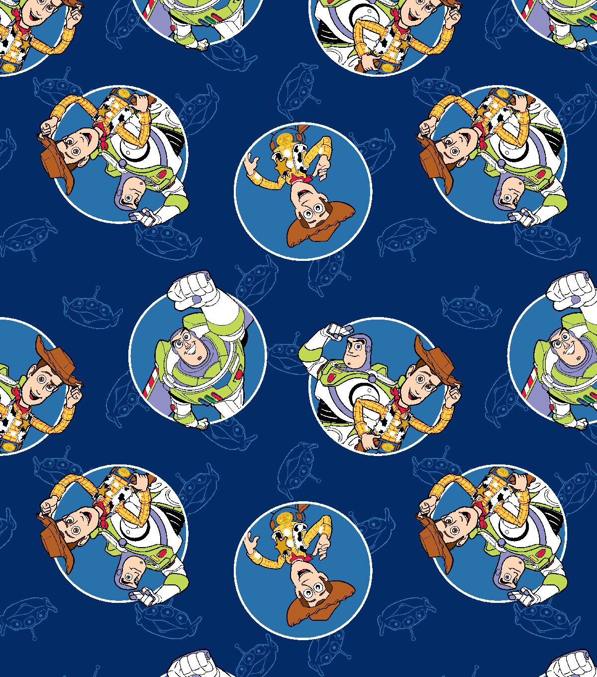 Disney Toy Story 4 Cotton Fabric Buzz And Woody Badges