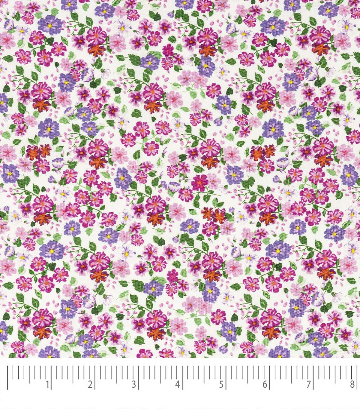 Singer Purple & Pink Flowers Quilt Cotton Fabric