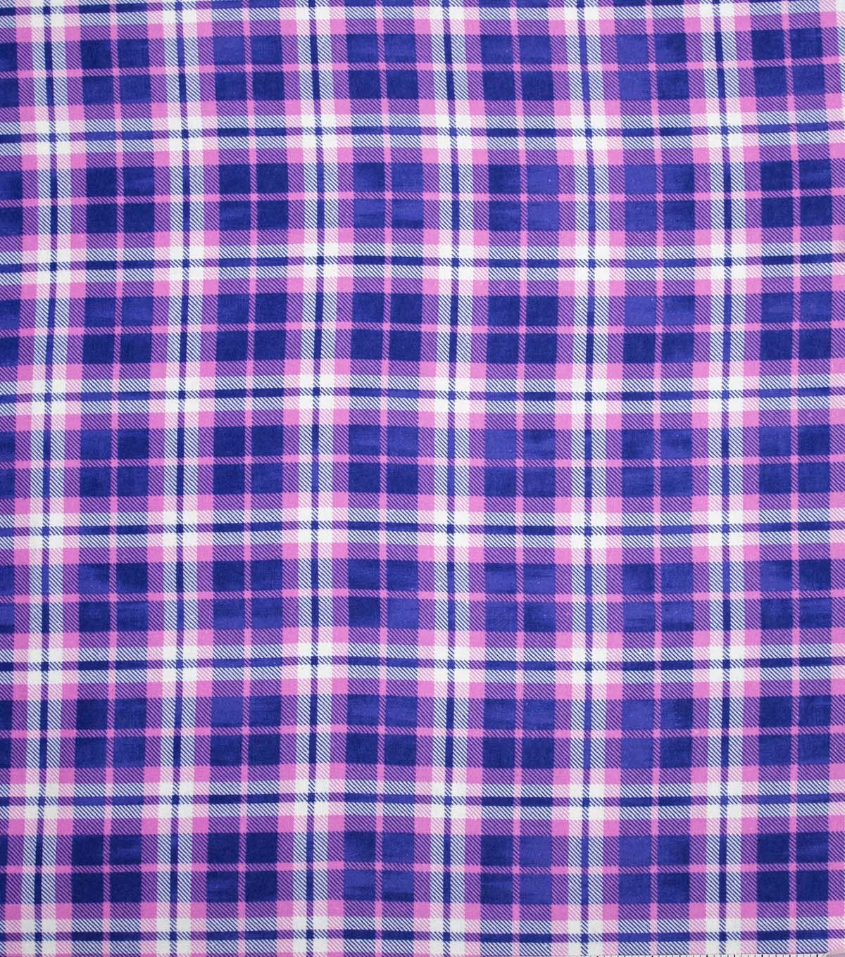 Pink & Purple Tartan Plaid Super Snuggle Flannel Fabric