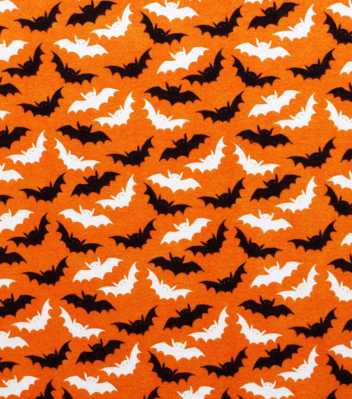Bats On Orange Glow in The Dark Super Snuggle Flannel Fabric