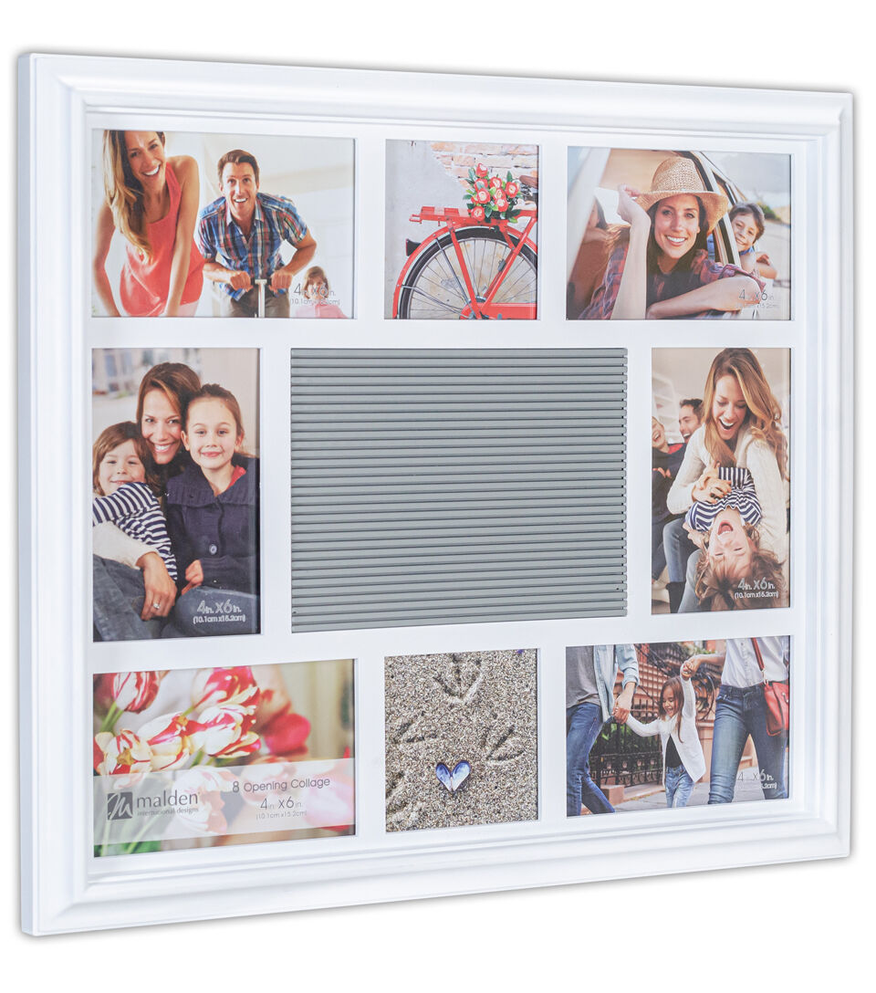 Malden 16.5 x 18.5 White 8 Photo Letterboard Collage Frame